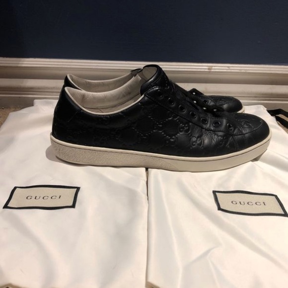 ace gucci signature sneaker black
